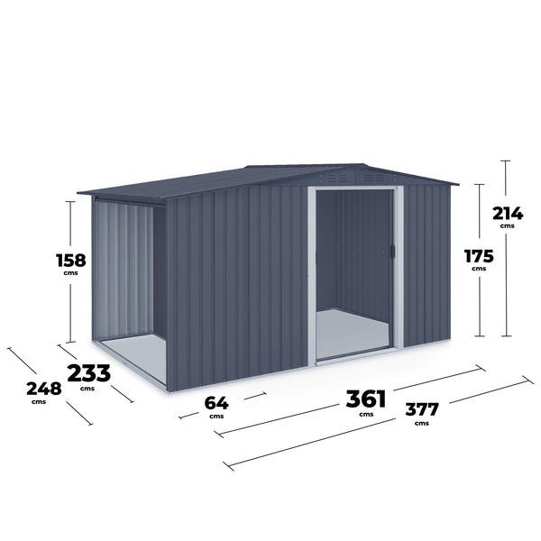 Bodega de Jardín Multiuso 2 en 1 – 10x8ft (377 x 248 x 214 cm)