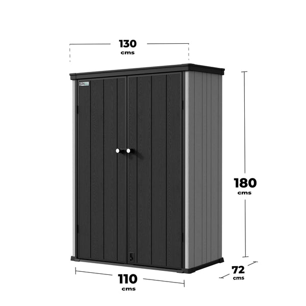 Bodega de Jardín Multiuso Resina Vertical – 1370 L (130 x 72 x 180 cm)