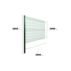 Kit Reja Perimetral 208x250cm + 1 Poste (Verde)