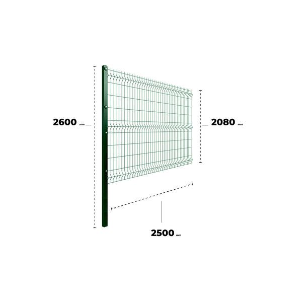 Kit Reja Perimetral 208x250cm + 1 Poste (Verde)