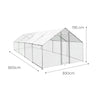 Gallinero Acero Galvanizado 3x8x1.95m (24m2)