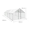 Gallinero de Acero Galvanizado 24m² (3x8x1.95m)