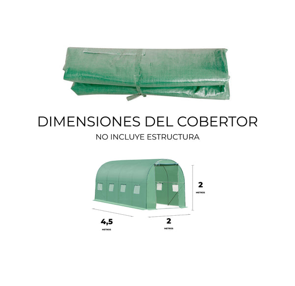 Invernadero Túnel Repuesto Cobertor 9m²
