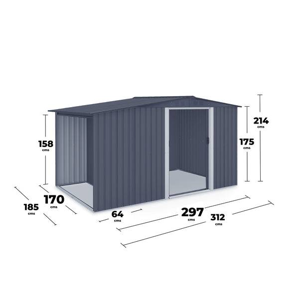 Bodega de Jardín Multiuso 2 en 1 – 8x6ft (312 x 185 x 214 cm)