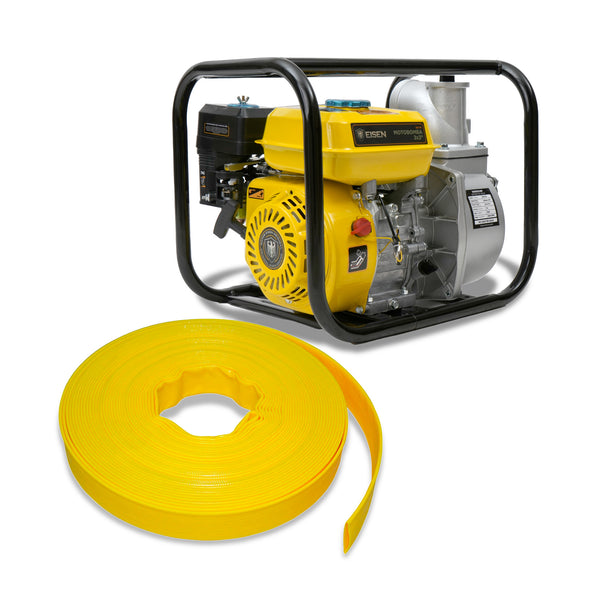 Motobomba Bencinera de Agua 3x3 + Manguera salida 3'' 100 m