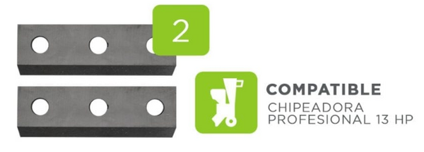 Kit de 2 Cuchillas Laterales Chipeadora 15hp