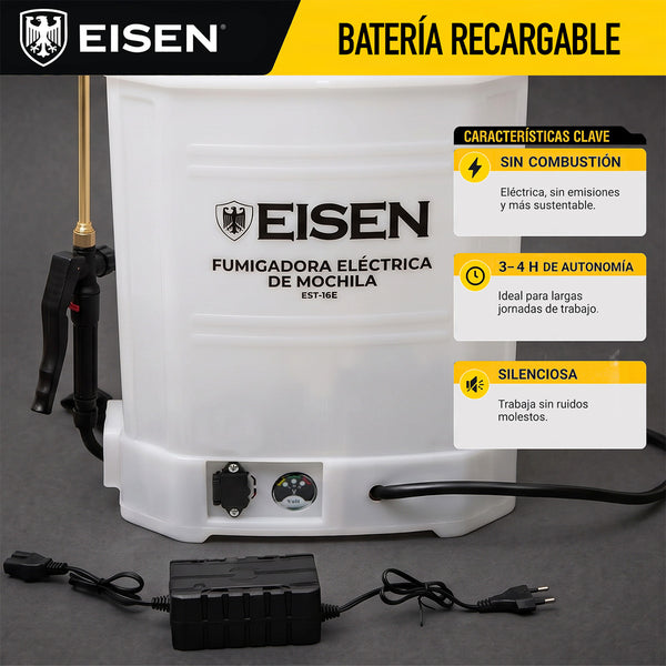 Fumigadora de Mochila Eléctrica 87PSI 16L 12V DC | Eisen