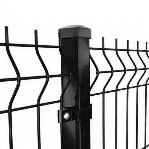 Kit Inicial Reja Perimetral 183x250cm (2 Paneles + 2 Postes + 1 Puerta) (Negro)