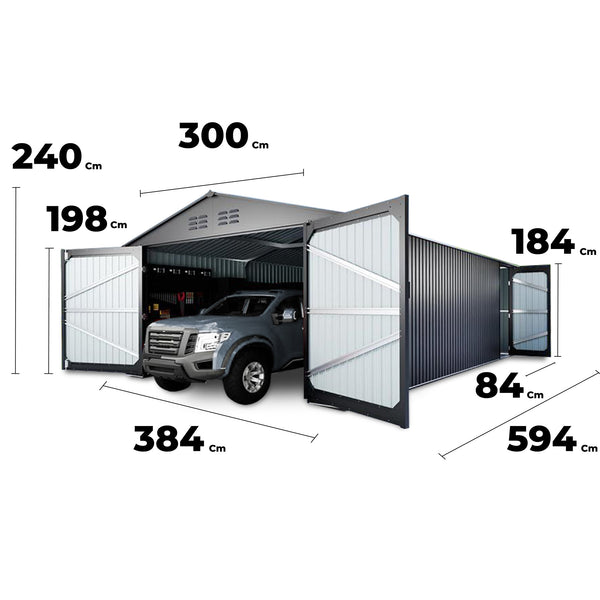 Bodega Jardín Multiuso - Garaje 13x20ft 398x609x240cm