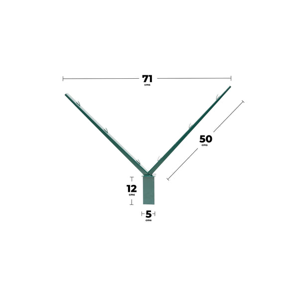 Reja Perimetral - Extensión Poste Y (Púas y Concertina) (Verde)