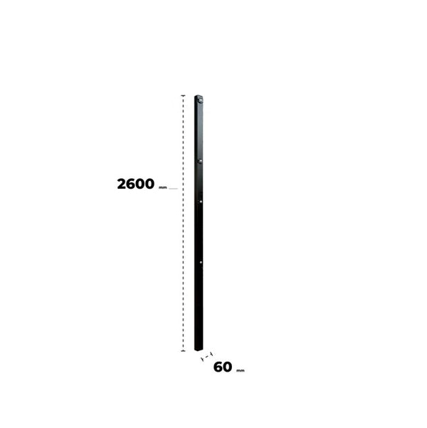 Reja Perimetral - Poste simple 6x6x260cm (Negro)