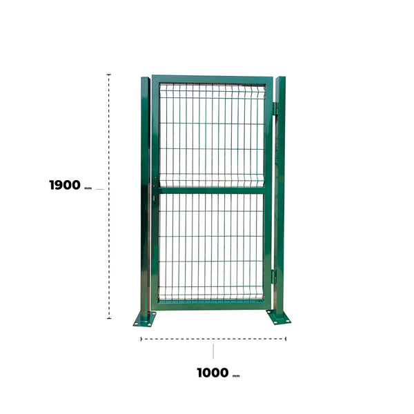Kit Inicial Reja Perimetral 183x250cm (2 Paneles + 2 Postes + 1 Puerta) (Verde)