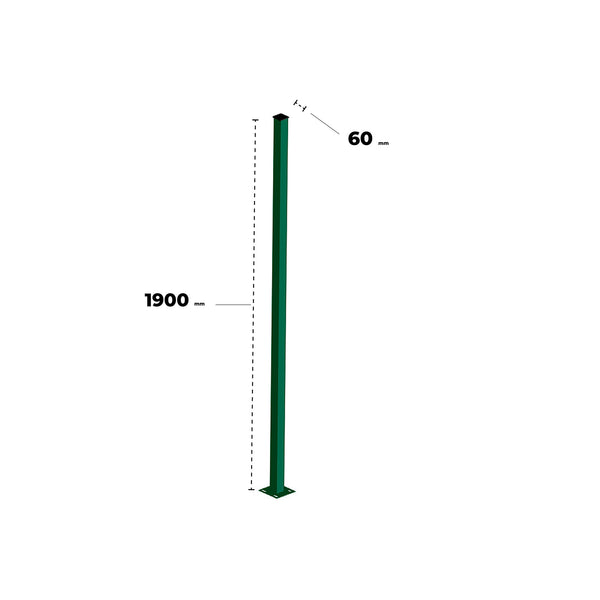 Reja Perimetral - Poste con flanche 6x6x190cm (Verde)