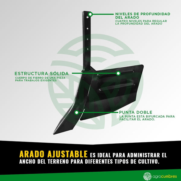 Accesorio - Arado Surcador Ajustable - Para Motocultivador