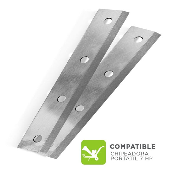 Kit de 2 Cuchillas doble filo para repuesto de Chipeadora 7Hp