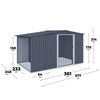 Bodega de Jardín Multiuso 2 en 1 – 10x8ft (377 x 248 x 214 cm)