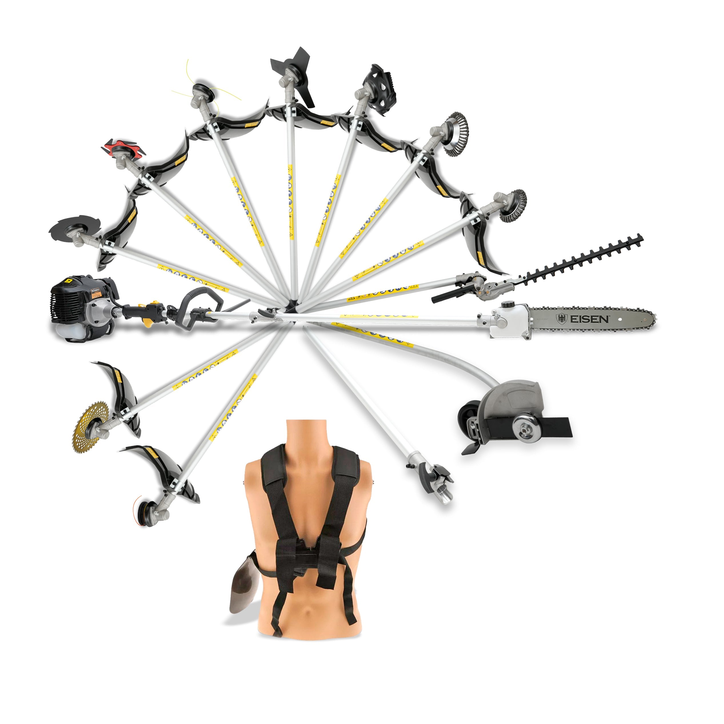 Kit 14 en 1 Multi-Función 62cc 3.4Hp + Bordeador | Eisen