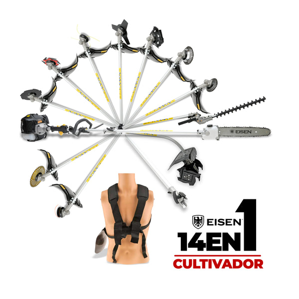 Kit 14 en 1 Máquina Multi-función 62cc - 3,4hp - Cultivador - Eisen
