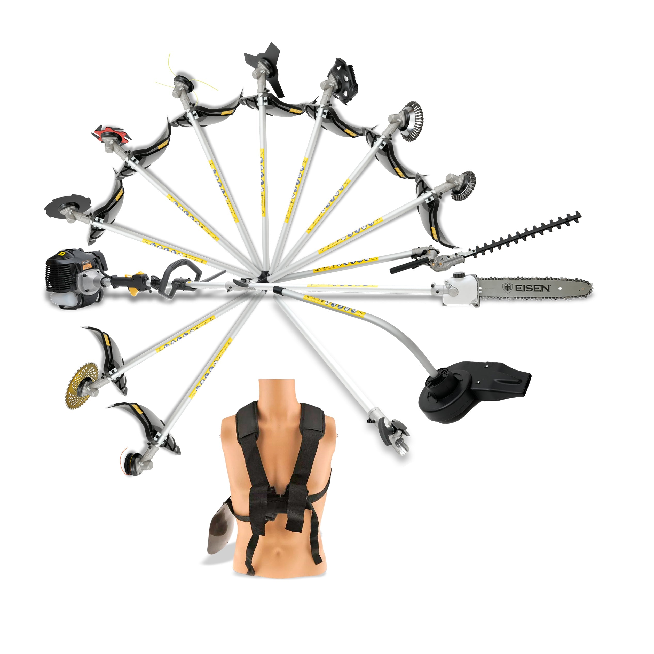 Kit 14 en 1 Multi-Función 62cc 3.4Hp + Soplador | Eisen