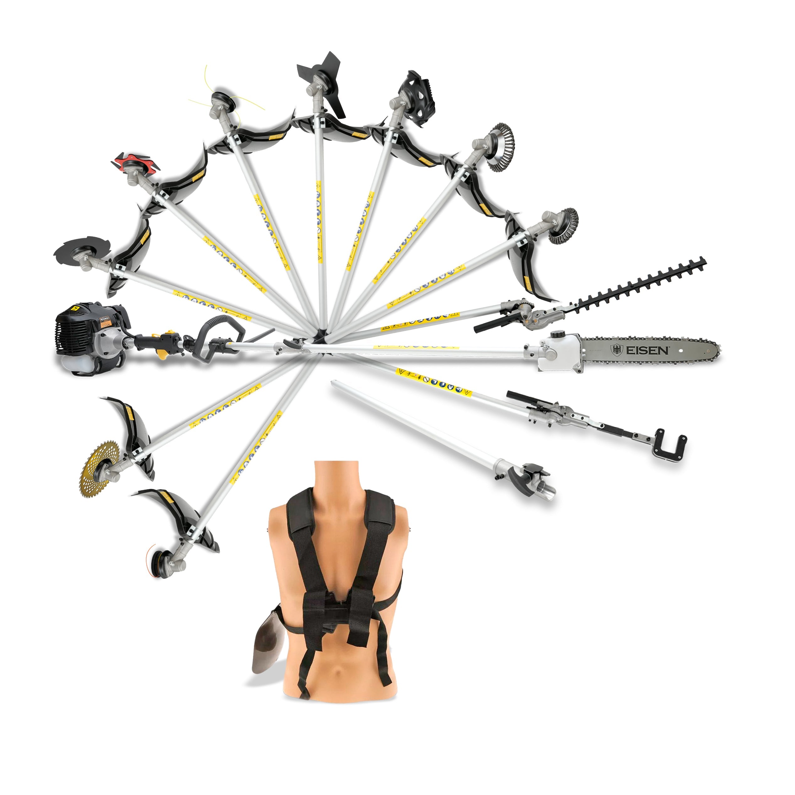 Kit 14 en 1 Multi-Función 62cc 3.4Hp + Vareador | Eisen