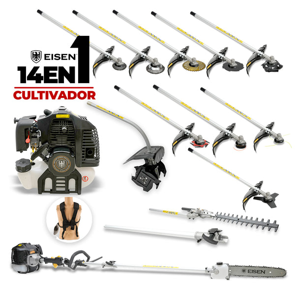 Kit 14 en 1 Máquina Multi-función 62cc - 3,4hp - Cultivador - Eisen