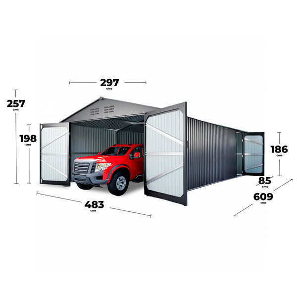 Bodega Jardín Multiuso - Garaje 16x20ft 483x609x257cm