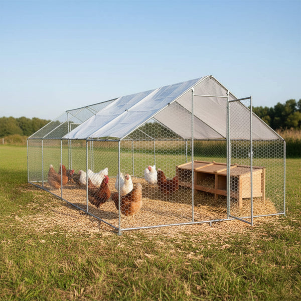 Gallinero de Acero Galvanizado 24m² (3x8x1.95m)