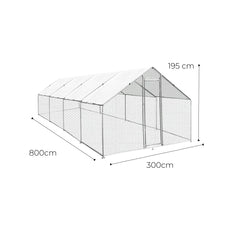 Gallinero Acero Galvanizado 3x8x1.95m (24m2)