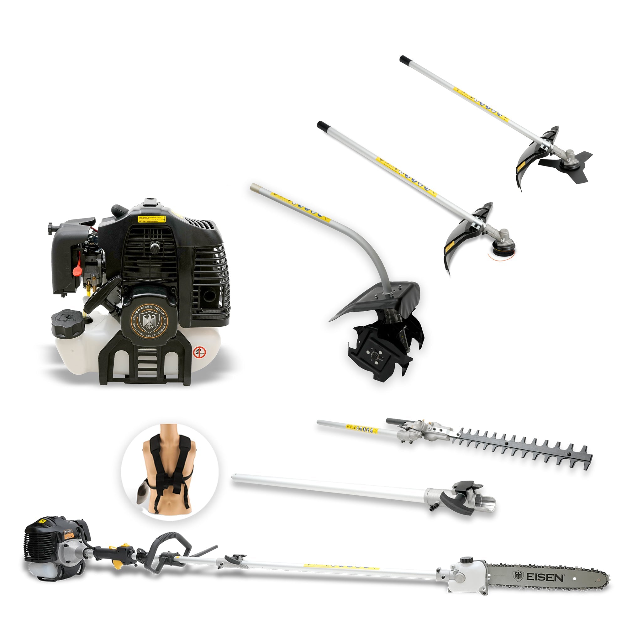 Kit 7 en 1 Multi-Función 62cc 3.4Hp + Cultivador | Eisen
