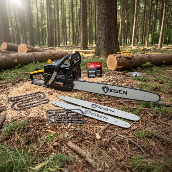 Kit 3 en 1 - Motosierra 62cc 18, 20, 22'' Black Edition - Eisen
