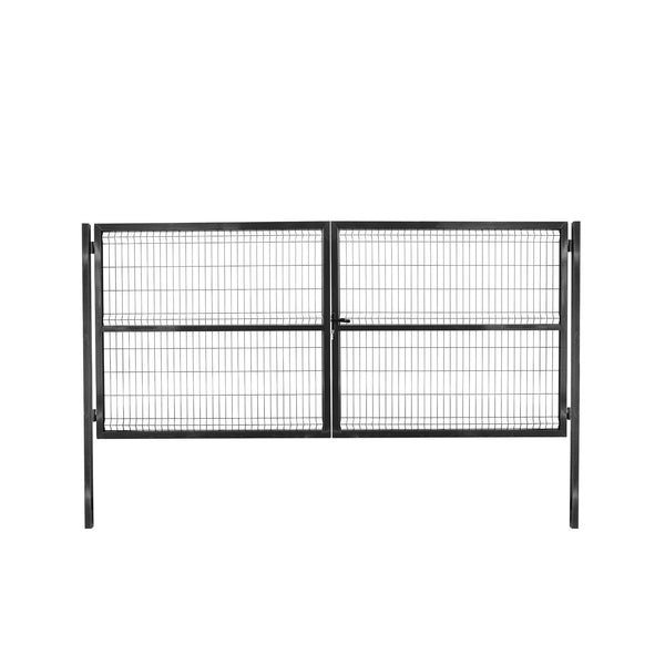 Portón doble hoja para Reja Perimetral 208x400cm (Negro)