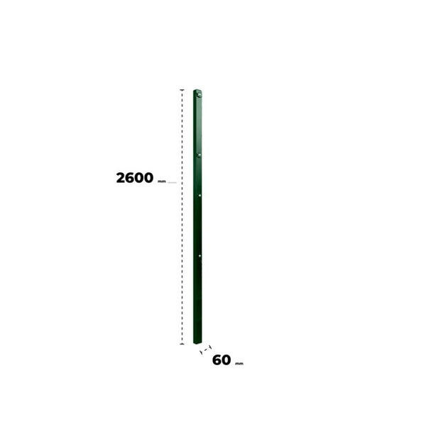 Reja Perimetral - Poste simple 6x6x260cm (Verde)