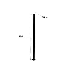 Poste para Reja Perimetral - 60x60x1900mm Negro