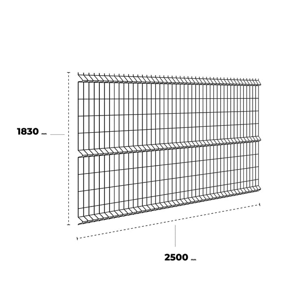 Reja Perimetral - Panel 3D 183x250cm (Negro)
