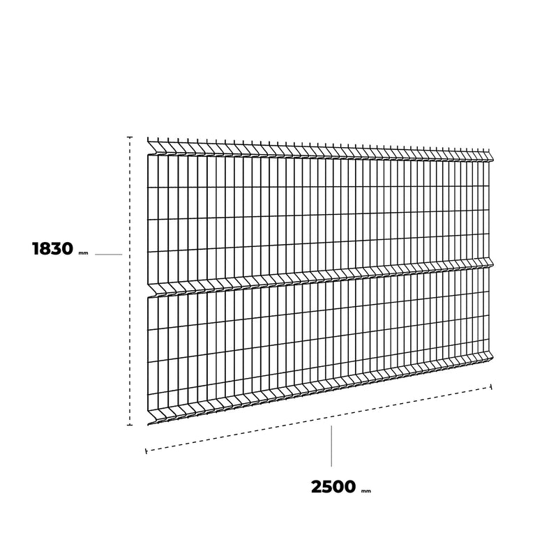 Reja Perimetral - Panel 3D 1830x2500mm Negro