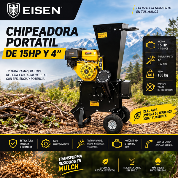 Chipeadora Portátil 15Hp 4'' | Eisen