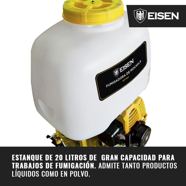 Fumigadora de Mochila 1.2hp 26ccEstanque 20L - Eisen